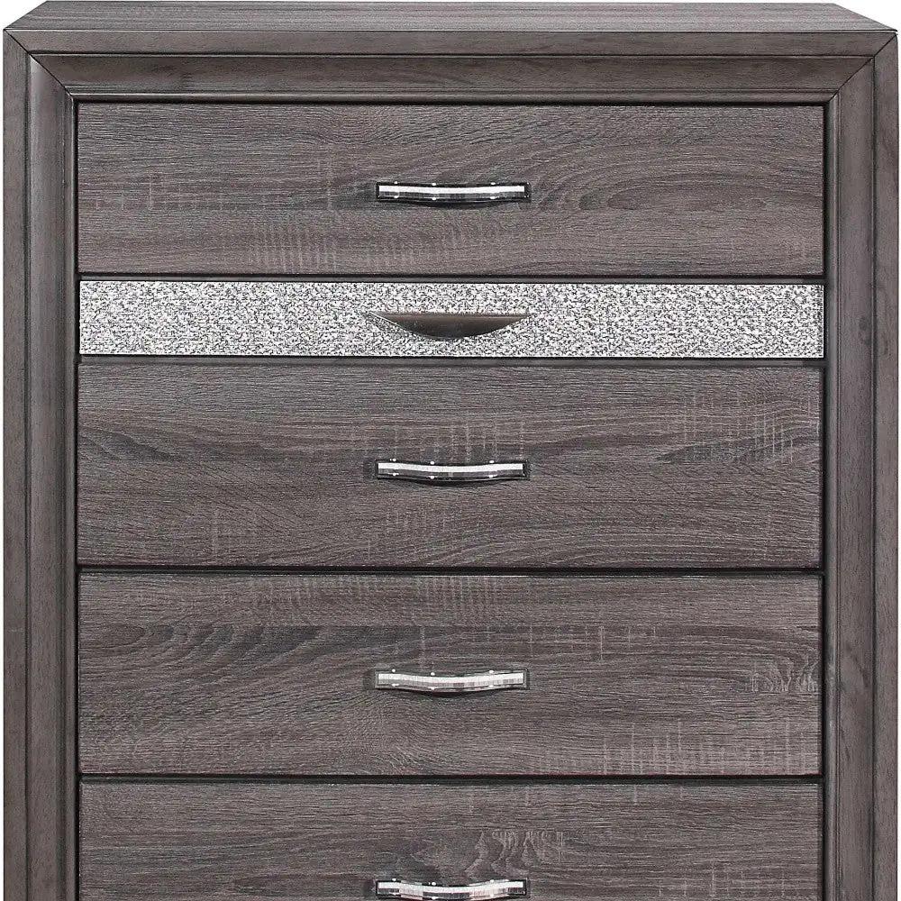 35" Grey Manufactured Wood Six Drawer Chest - Homeroots - Flyclothing LLC