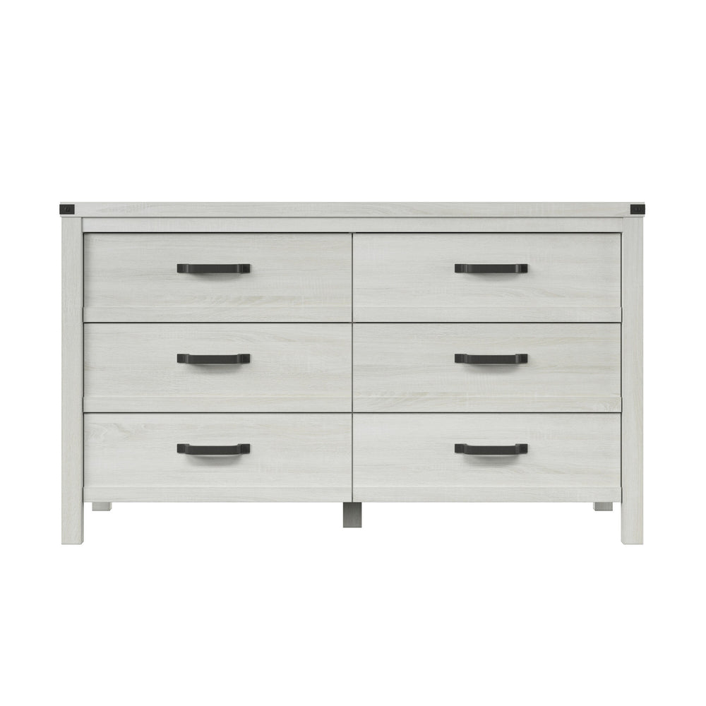 58" White Solid Wood Six Drawer Double Dresser - Homeroots - Flyclothing LLC