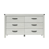 58" White Solid Wood Six Drawer Double Dresser - Homeroots - Flyclothing LLC