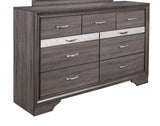 62" Grey Solid Wood Nine Drawer Double Dresser - Homeroots