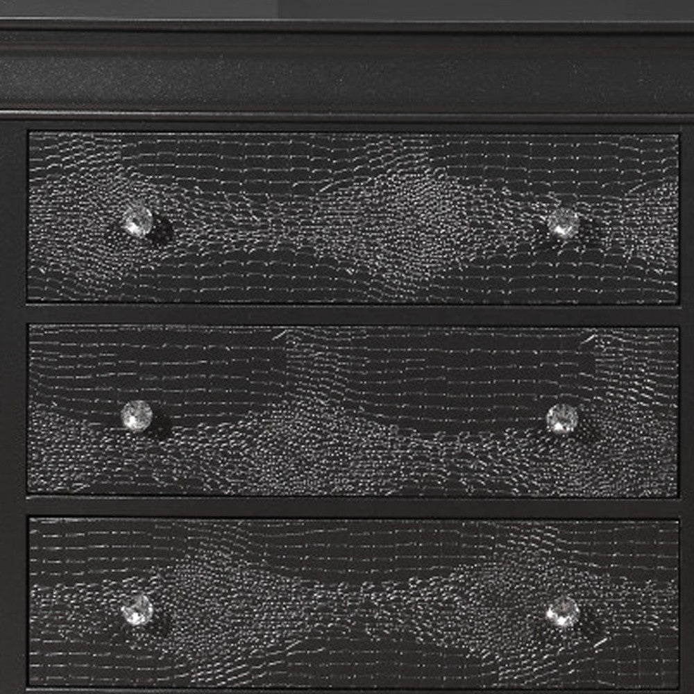 58" Metallic Grey Solid Wood Six Drawer Double Dresser - Homeroots