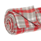 Red Woven Cotton Plaid Throw Blanket - Homeroots - Flyclothing LLC