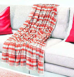Red Woven Cotton Plaid Throw Blanket - Homeroots - Flyclothing LLC