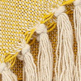 50" X 60" Yellow and Ivory Woven Cotton Striped Throw Blanket with Tassels - Homeroots - Flyclothing LLC