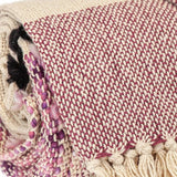 50" X 60" Purple and Ivory Woven Cotton Striped Throw Blanket with Tassels - Homeroots - Flyclothing LLC