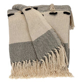 Gray Woven Cotton Abstract Throw Blanket - Homeroots - Flyclothing LLC