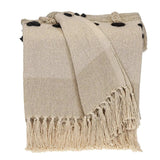 Beige Woven Cotton Abstract Throw Blanket - Homeroots - Flyclothing LLC