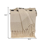 Beige Woven Cotton Abstract Throw Blanket - Homeroots - Flyclothing LLC