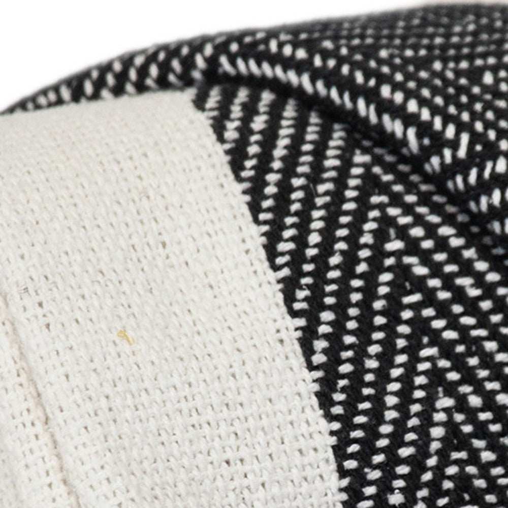 Black and White Woven Cotton Striped Throw Blanket - Homeroots - Flyclothing LLC