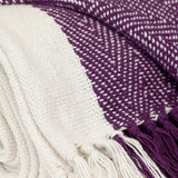 Purple Woven Cotton Throw Blanket - Homeroots - Flyclothing LLC