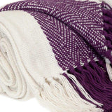 Purple Woven Cotton Throw Blanket - Homeroots - Flyclothing LLC