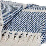 Blue Woven Cotton Striped Throw Blanket - Homeroots - Flyclothing LLC