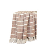 Burnt Orange Woven Cotton Striped Throw Blanket - Homeroots - Flyclothing LLC