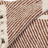 Burnt Orange Woven Cotton Striped Throw Blanket - Homeroots - Flyclothing LLC
