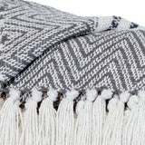 Charcoal Woven Cotton Striped Throw Blanket - Homeroots - Flyclothing LLC