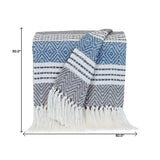 Charcoal Woven Cotton Striped Throw Blanket - Homeroots - Flyclothing LLC