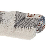 Gray and White Woven Cotton Striped Throw Blanket - Homeroots - Flyclothing LLC