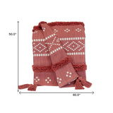 Pink Woven Cotton Striped Throw Blanket - Homeroots - Flyclothing LLC