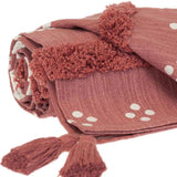 Pink Woven Cotton Striped Throw Blanket - Homeroots - Flyclothing LLC