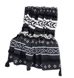 Blue and White Woven Cotton Striped Throw Blanket - Homeroots - Flyclothing LLC