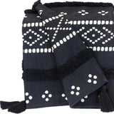 Blue and White Woven Cotton Striped Throw Blanket - Homeroots - Flyclothing LLC