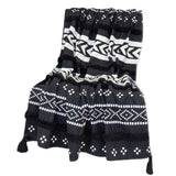 Blue and White Woven Cotton Striped Throw Blanket - Homeroots - Flyclothing LLC