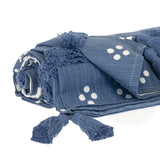 Blue Woven Cotton Striped Throw Blanket - Homeroots - Flyclothing LLC