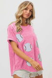 BiBi Sequin Baseball Short Sleeve T-Shirt - Trendsi - Flyclothing LLC
