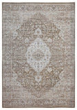 5' X 8' Beige Oriental Power Loom Distressed Stain Resistant Area Rug - Homeroots - Flyclothing LLC