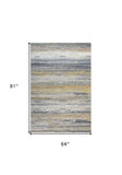 5' X 8' Gold Abstract Stain Resistant Area Rug - Homeroots - Flyclothing LLC