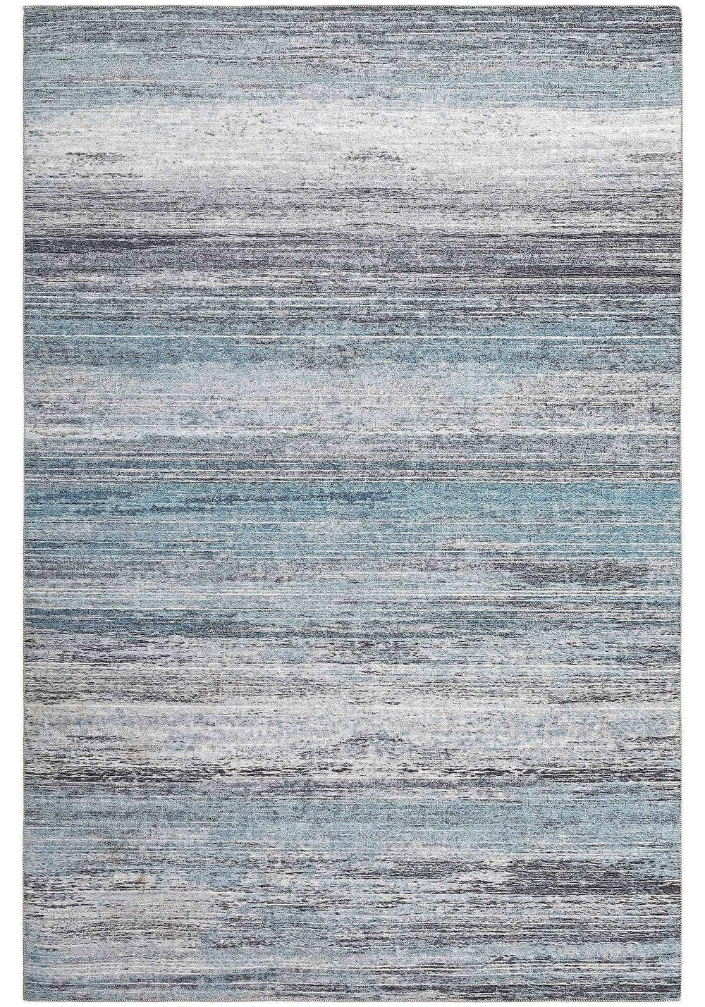4' X 6' Turquoise and Gray Abstract Stain Resistant Area Rug - Homeroots - Flyclothing LLC