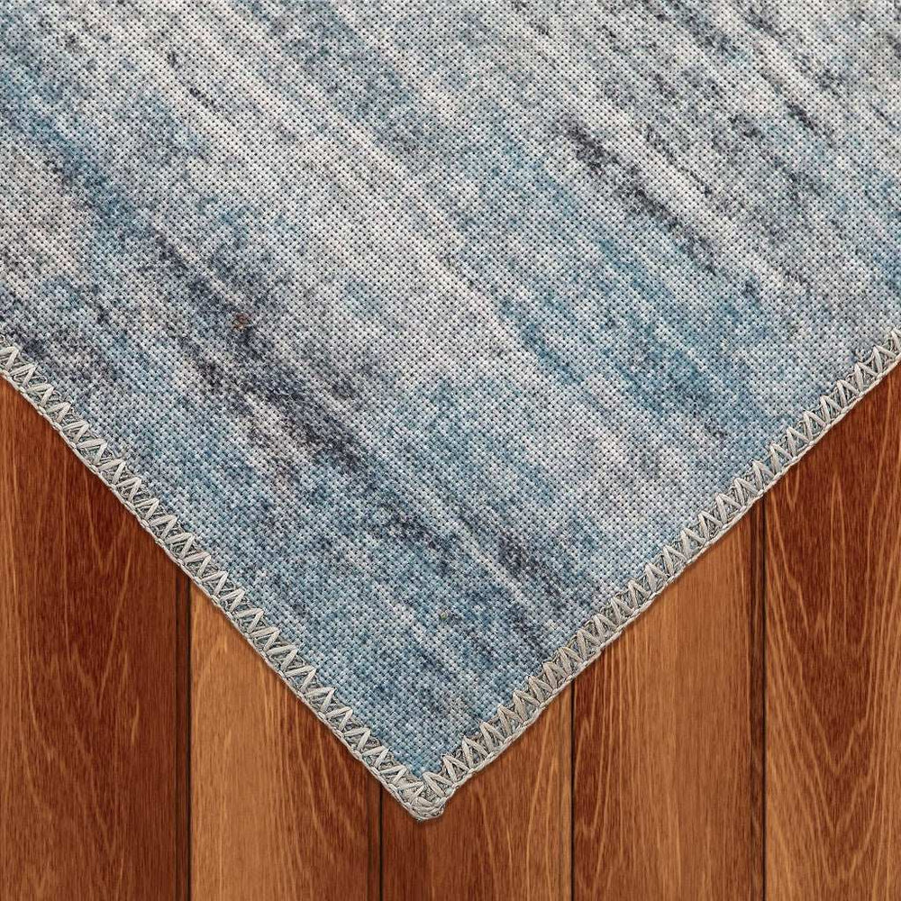 4' X 6' Turquoise and Gray Abstract Stain Resistant Area Rug - Homeroots - Flyclothing LLC