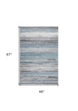 4' X 6' Turquoise and Gray Abstract Stain Resistant Area Rug - Homeroots - Flyclothing LLC