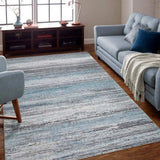4' X 6' Turquoise and Gray Abstract Stain Resistant Area Rug - Homeroots - Flyclothing LLC