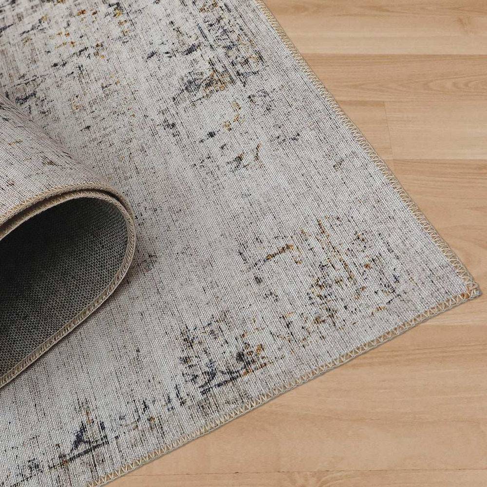 5' X 8' Beige Oriental Distressed Stain Resistant Area Rug - Homeroots - Flyclothing LLC