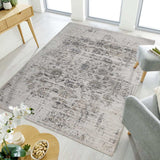 5' X 8' Beige Oriental Distressed Stain Resistant Area Rug - Homeroots - Flyclothing LLC