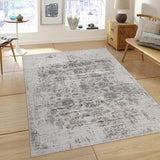 5' X 8' Beige Oriental Distressed Stain Resistant Area Rug - Homeroots - Flyclothing LLC