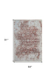 5' X 8' Rust Oriental Distressed Stain Resistant Area Rug - Homeroots - Flyclothing LLC
