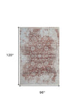 8' X 10' Rust Oriental Distressed Stain Resistant Area Rug - Homeroots - Flyclothing LLC