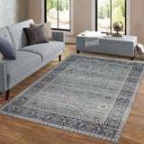 5' X 8' Sage Oriental Power Loom Stain Resistant Area Rug - Homeroots - Flyclothing LLC