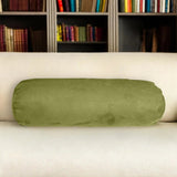 8" X 20" Moss Green Bolster Microsuede Throw Pillow - Homeroots - Flyclothing LLC
