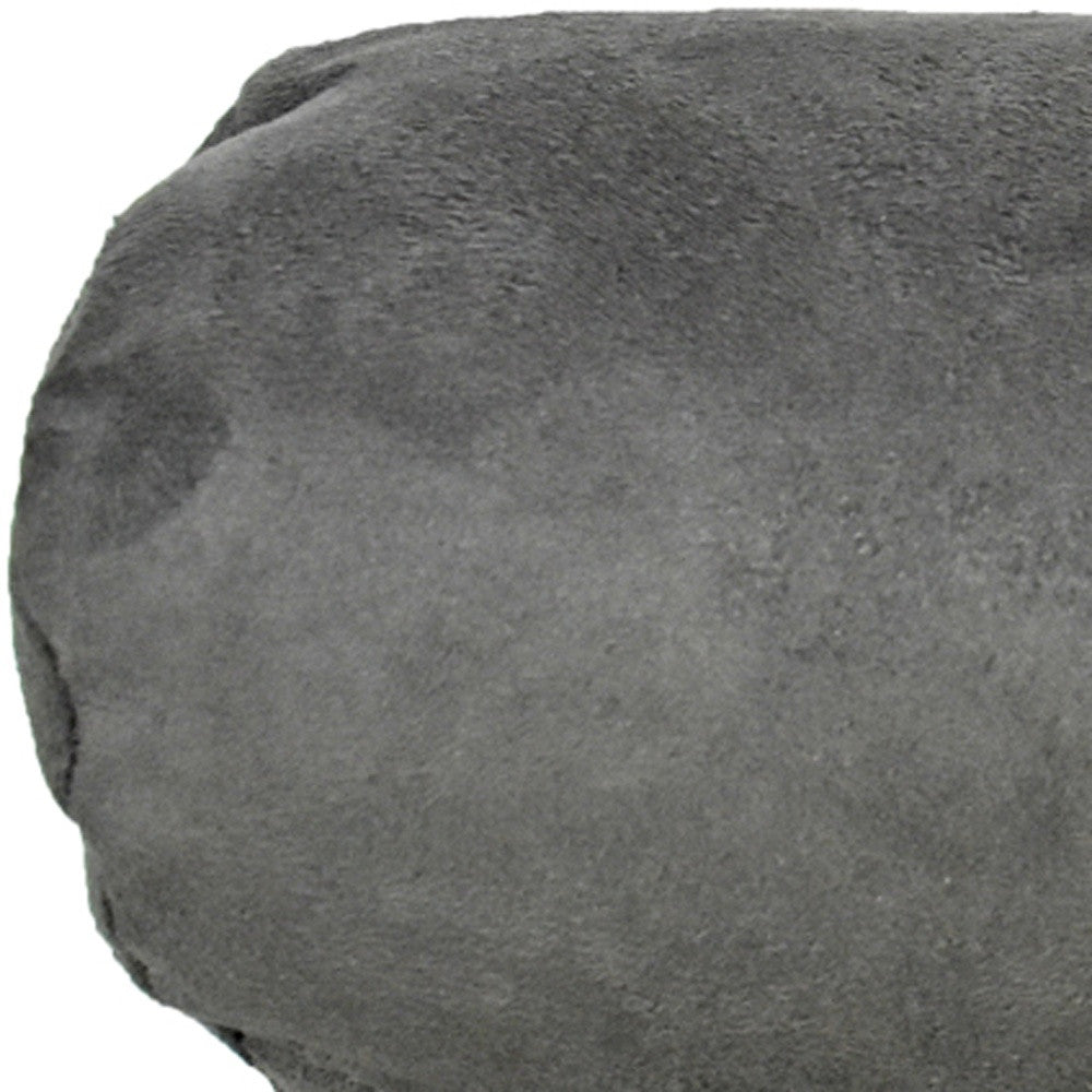 8" X 20" Gray Bolster Zippered Microsuede Solid Color Bolster Pillow - Homeroots - Flyclothing LLC