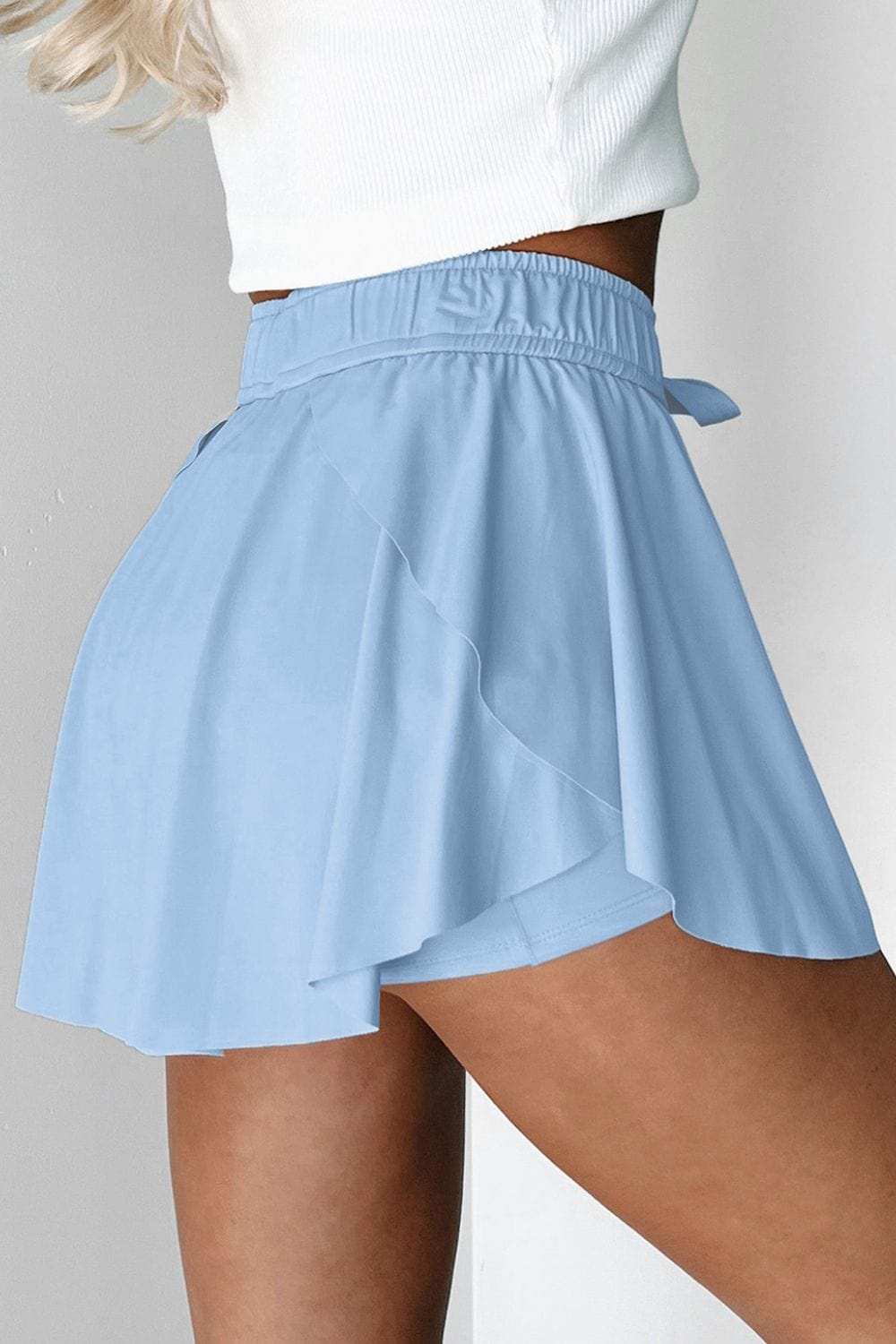 Drawstring High Waist Lined Active Skorts - Trendsi - Flyclothing LLC