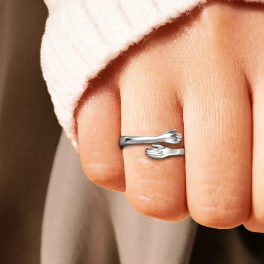 925 Sterling Silver Hug Bypass Ring - Trendsi - Flyclothing LLC