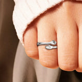 925 Sterling Silver Hug Bypass Ring - Trendsi - Flyclothing LLC