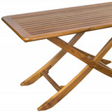 43" Brown Solid Wood Folding Outdoor Picnic Table - Homeroots - Flyclothing LLC