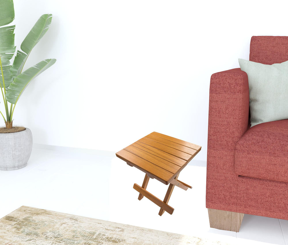 12" Brown Solid Wood Square End Table - Homeroots - Flyclothing LLC