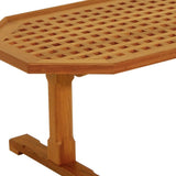 19" Brown Solid Teak Wood Hexagonal Coffee Table - Homeroots - Flyclothing LLC