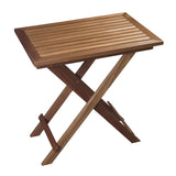 28" Brown Solid Wood Folding Outdoor Side Table - Homeroots - Flyclothing LLC