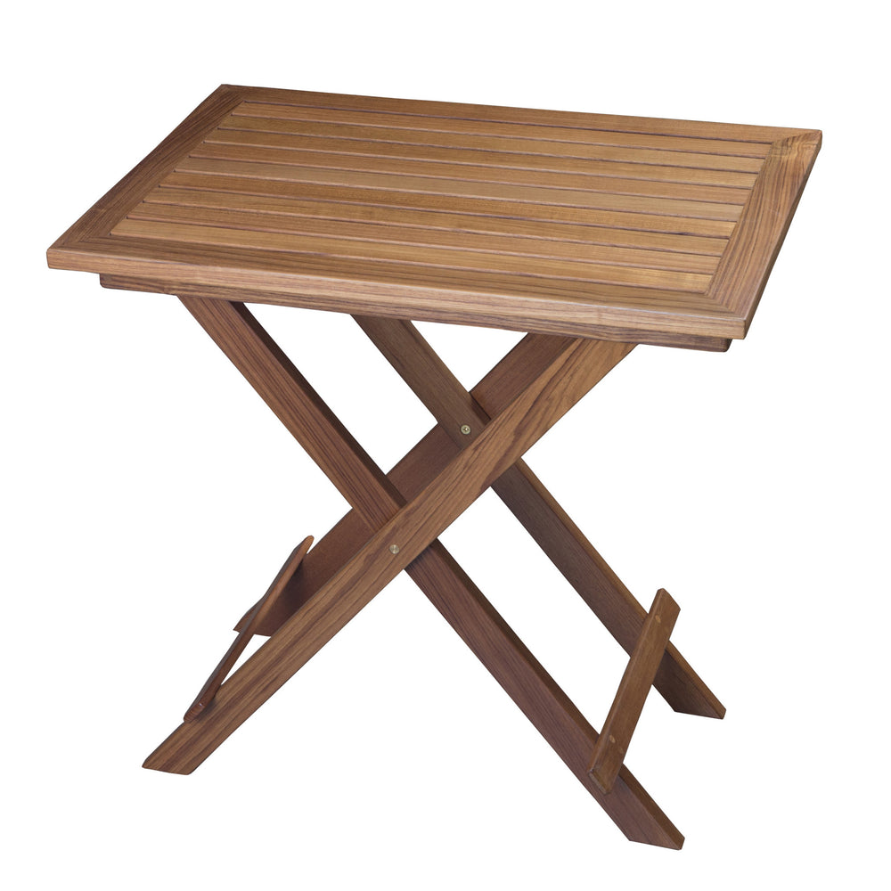 28" Brown Solid Wood Folding Outdoor Side Table - Homeroots - Flyclothing LLC